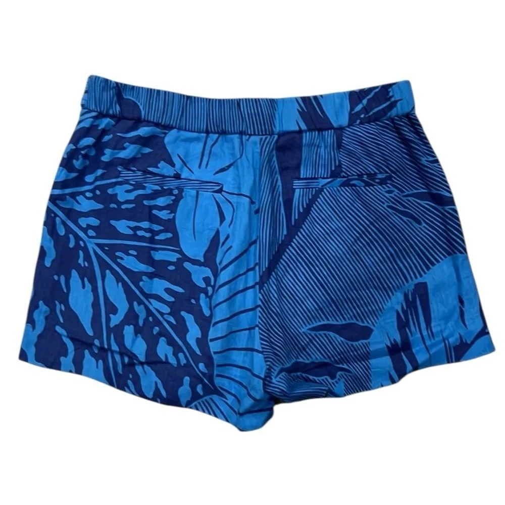 J.Crew blue linen tropical palm shorts size 4 - Picture 2 of 8